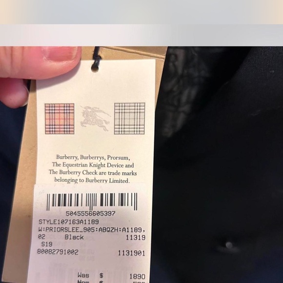 $1890 NWT Burberry Black Double-Breasted Blazer Size 2 - Picture 5 of 5